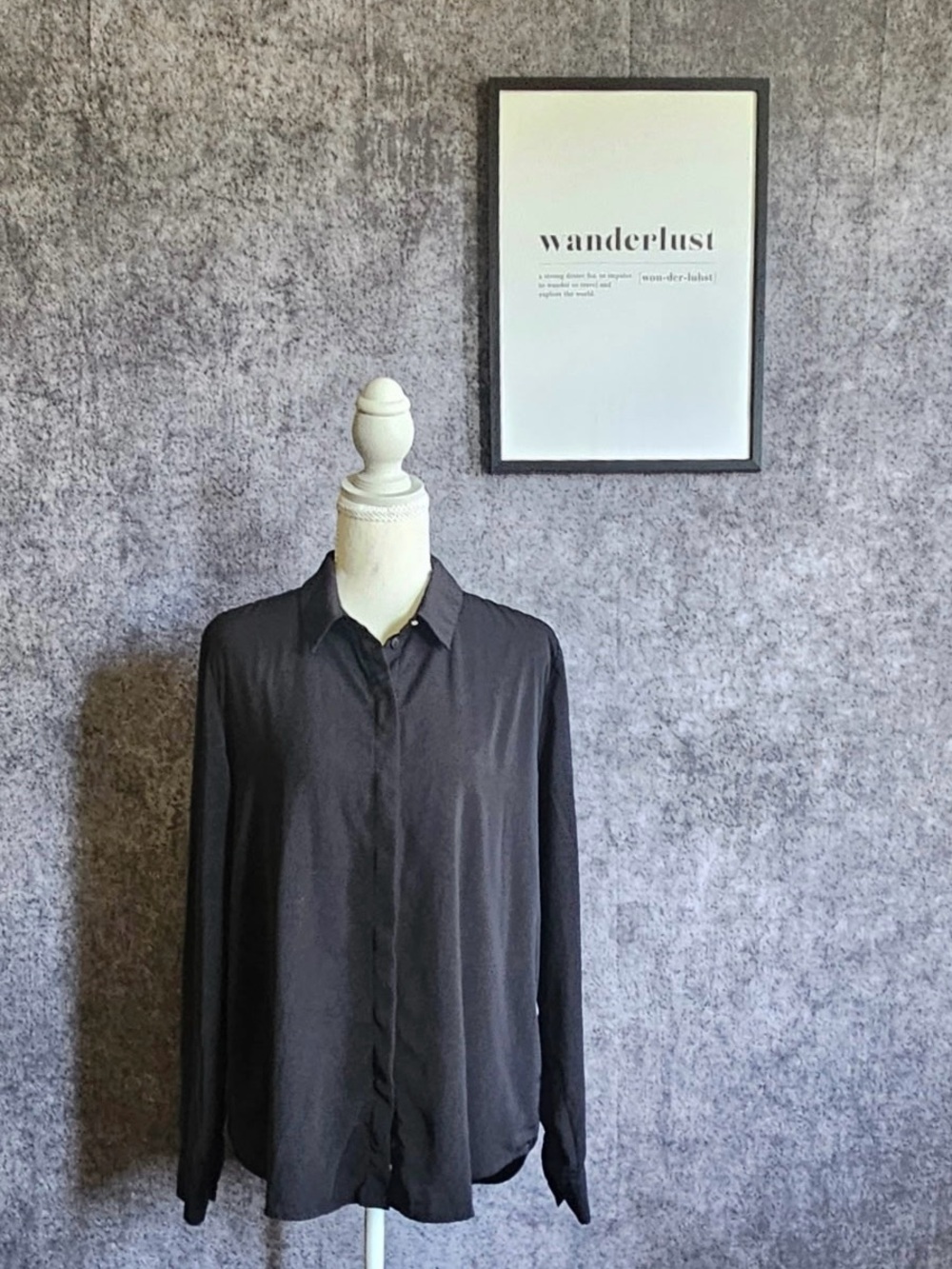 H&M Black Men's Long-Sleeve Button Shirt